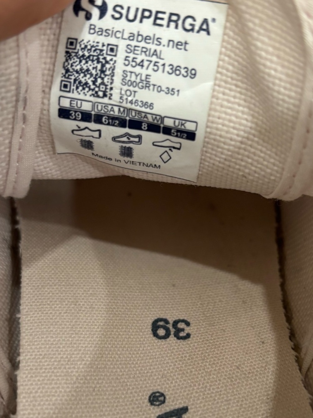 Superga Light Pink Canvas Platform minimalist comfortable Sneakers - Picture 7 of 7